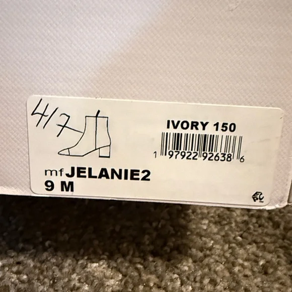 White Ankle Boot with Black Cap Toe - Picture 6 of 6